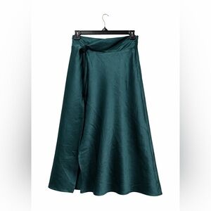 Forever 21 Satin A-Line Midi Skirt